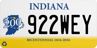 IN license plate 922WEY