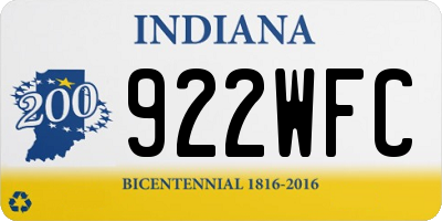 IN license plate 922WFC