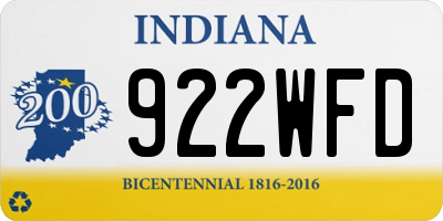 IN license plate 922WFD