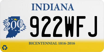IN license plate 922WFJ