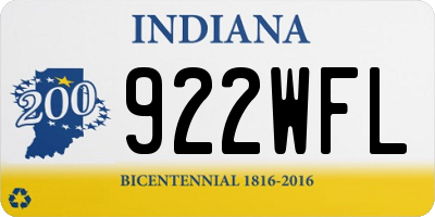 IN license plate 922WFL
