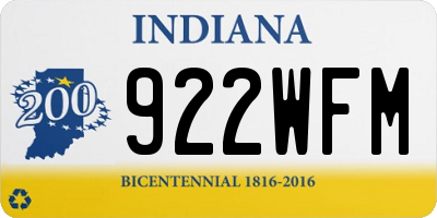 IN license plate 922WFM