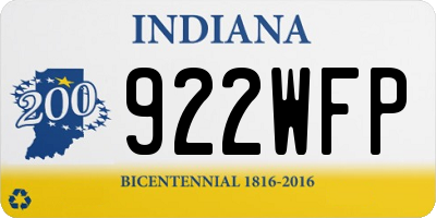 IN license plate 922WFP