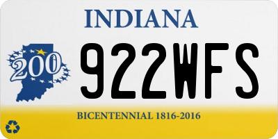 IN license plate 922WFS
