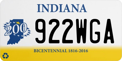 IN license plate 922WGA