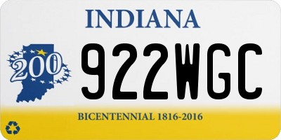 IN license plate 922WGC