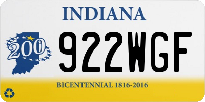 IN license plate 922WGF