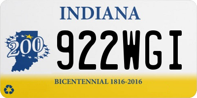 IN license plate 922WGI