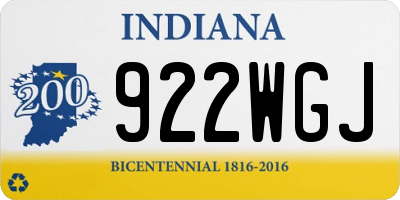 IN license plate 922WGJ