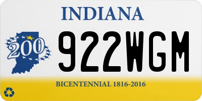 IN license plate 922WGM