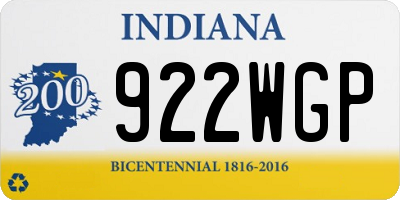 IN license plate 922WGP