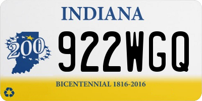 IN license plate 922WGQ