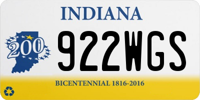IN license plate 922WGS