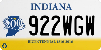 IN license plate 922WGW