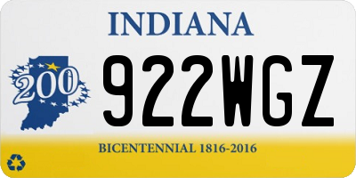 IN license plate 922WGZ