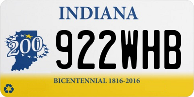 IN license plate 922WHB