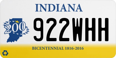 IN license plate 922WHH