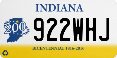 IN license plate 922WHJ