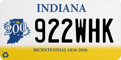 IN license plate 922WHK