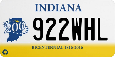 IN license plate 922WHL