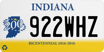 IN license plate 922WHZ