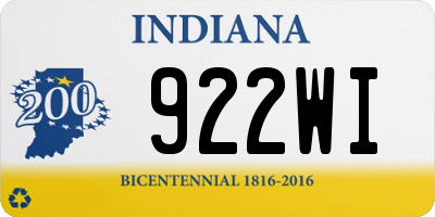 IN license plate 922WI