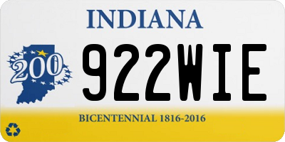 IN license plate 922WIE