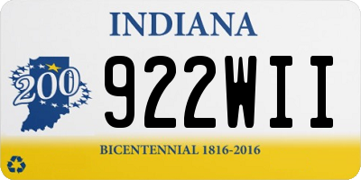 IN license plate 922WII