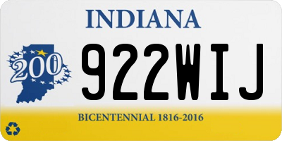 IN license plate 922WIJ