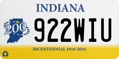 IN license plate 922WIU
