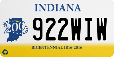 IN license plate 922WIW