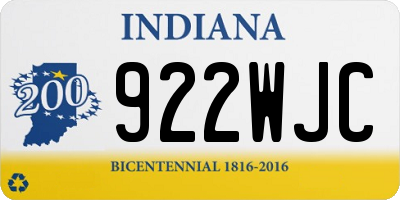 IN license plate 922WJC