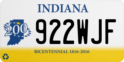 IN license plate 922WJF