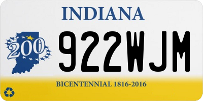 IN license plate 922WJM