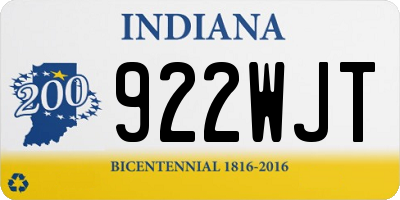 IN license plate 922WJT
