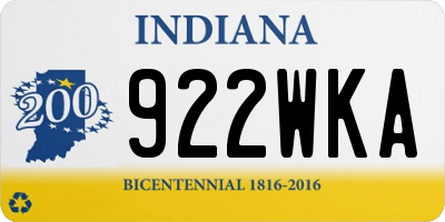 IN license plate 922WKA