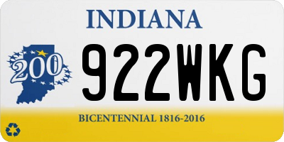 IN license plate 922WKG