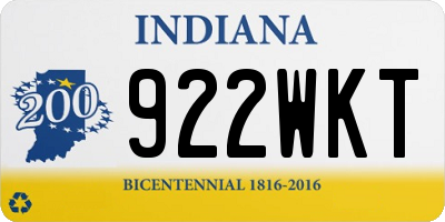 IN license plate 922WKT