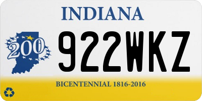 IN license plate 922WKZ