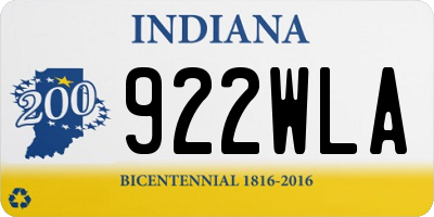 IN license plate 922WLA