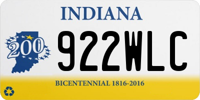 IN license plate 922WLC