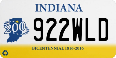 IN license plate 922WLD