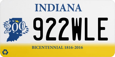 IN license plate 922WLE
