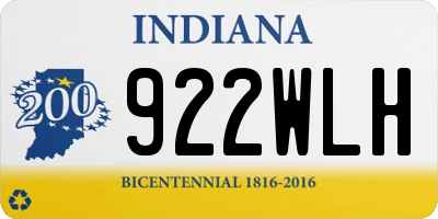 IN license plate 922WLH