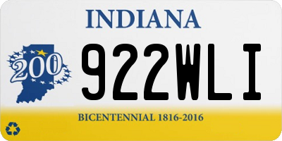 IN license plate 922WLI
