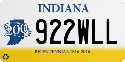 IN license plate 922WLL