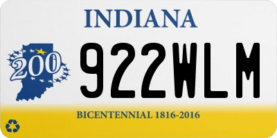 IN license plate 922WLM