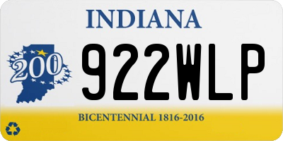 IN license plate 922WLP