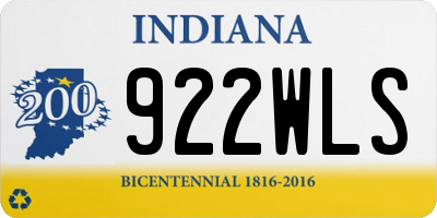 IN license plate 922WLS