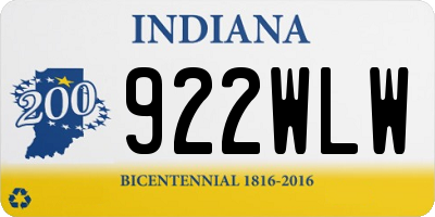 IN license plate 922WLW